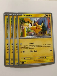 Pokemon Card Paldean Fates 4x Playset Pikachu 018/091 NM - Picture 1 of 1