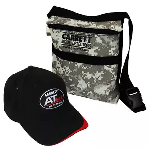 Cappello berretto baseball Garrett mimetico metal detector scavatore trova borsa e logo AT MAX sistema operativo - Foto 1 di 7