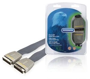5m Premium SCART Lead Cable Fully Wired 21 Pin RGB SKY TV DVD GOLD Long - Picture 1 of 4