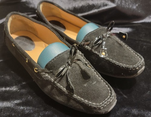 Mocassino scarpe da barca Clarks donna taglia 7M mocassino nero pelle scamosciata mocassino