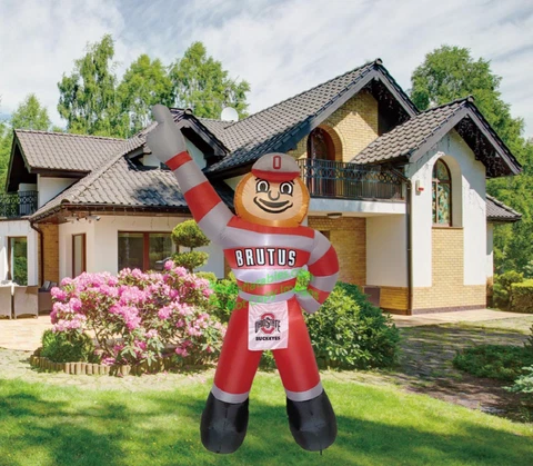 7' Air Blown LED Inflatable NCAA Ohio State Brutus Mascot Yard decoration Cover