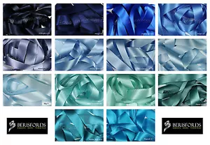 Blue Shades Double Satin Ribbon by Berisfords UK ECO - Picture 1 of 25