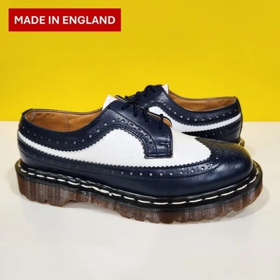 💥Dr. Martens Doc England Rare Vintage Navy White Brogue 3989 Shoes UK5 US7💥 - Image 1 of 4