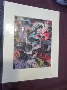 Original Art Encaustic Wax Painting By Rachel Joy "Cubey"  14in By 11in - Picture 1 of 2