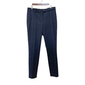 Theory Damen blau schwarz Biesen Stretch Jacquard Hahnentritt kariert Hose Größe 8 - Bild 1 von 8