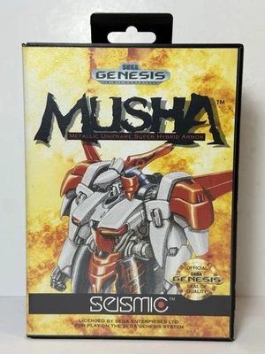 MUSHA (Sega Genesis, 1990) Complete with Manual Seismic Rare Game Very Nice Nrmt - Image 1 of 4