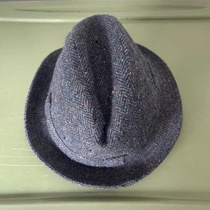 Donegal Tweed Wool Hat Blue Cap 7 3/8 - Picture 1 of 6