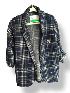 EUC Roomy Plaid Blazer with Logo Patch (Kids Size 5) - Picture 1 of 9