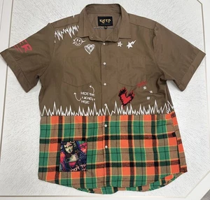 Kleep Camicia Manica Corta Bottoni Uomo 2XL Streetwear Casual Elegante - Foto 1 di 18