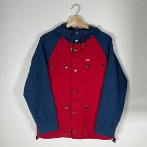 Carhartt WIP Jonah Men's Jacket Breathable Parka Red/Blue Hooded Size Small - Picture 1 of 8