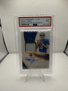 2019 Panini Immaculate Collection Daniel Jones Rookie Patch Auto /99 #104 PSA 9  - Bild 1 von 2