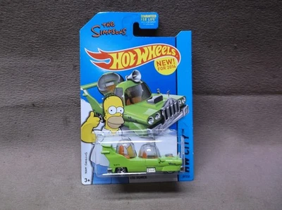 HOT WHEELS 2014 #89 GREEN THE HOMER SIMPSONS FAMILY CAR MARGE LISA BART CARTOON - Image 1 of 3