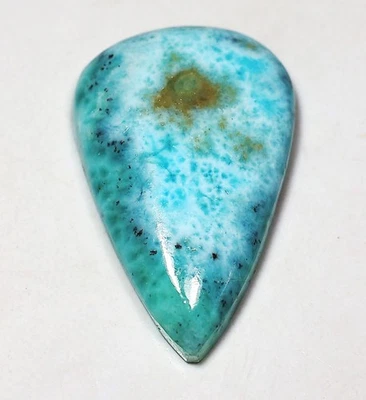 Piedra preciosa cabujón pera larimar azul diseñador natural 33 quilates 6x19X34 mm HR-352 Foto 1 de 4