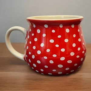 The Pioneer Woman Kaffeetasse Keramikkanne Bauchbecher rot mit weißen Tupfen selten - Bild 1 von 10