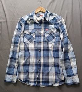Wrangler Herren Hemd mittelblau weiß kariert langarm Western - Bild 1 von 8