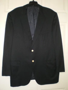 48R Zegna Multiseason Navy Wool Gold Button Blazer Jacket Sport Coat 48 R - Picture 1 of 8