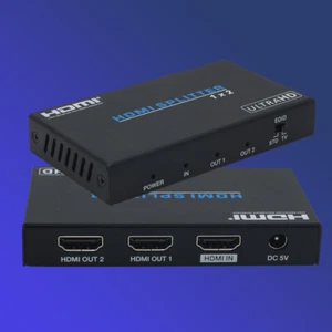 18Gbps 1 In 2 Out HDMI Splitter Video Splitter LAN Switch Video Switcher Adapter - Picture 1 of 9