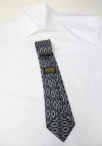 COMMODORE Trevira Tie Men's One Size Pointed Classic Patterned Navy Blue - Picture 1 of 7