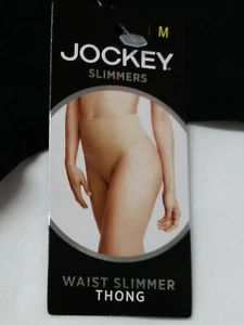 JOCKEY SZ MEDIUM WAIST SLIMMER THONG BLACK NWT. - Picture 1 of 8
