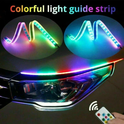 2 PCS 60cm LED DRL Light Sequential Flexible Turn Signal Strip For Headlight - Image 1 of 4