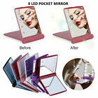 8 LED Pocket Make Up Mirror Dual Side Folding Vanity Cosmetic Travel Random Styl