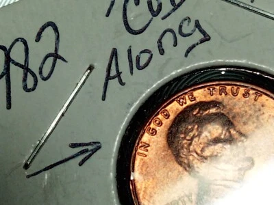 Mint Error Coin Lincoln Memorial 1c One Cent 1982 p CUD Along The Rim  - Image 1 of 4