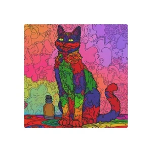 Letrero de arte de metal vibrante para gato, decoración colorida para gato, regalo único para gato [...] - Imagen 1 de 25