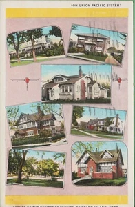 Vintage Nebraska NE Postcard Scenes of Residence Section of Grand Island 1944 - Picture 1 of 4