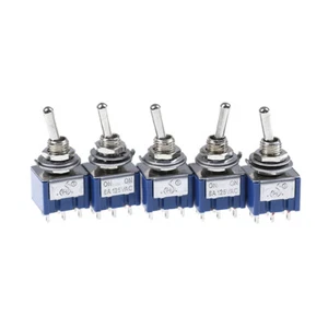 5PCS 6P Toggle Switch 6A 125VAC 6 Pin DPDT ON-ON Mini Toggle Switch B-wf - Picture 1 of 7