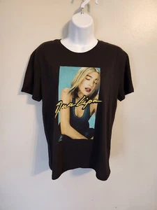 Camiseta para mujer Dua Lipa manga corta recortada gráfico cuello redondo negra - Imagen 1 de 2