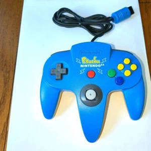 Pokemon Pikachu Nintendo 64 Game Controller Blue Yellow N64 Used - Picture 1 of 9