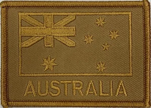Khaki Subdued Australia Flag Patch, with hook and loop back NEW ! - Picture 1 of 1
