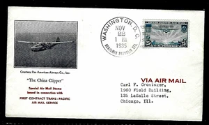 C20 25c Air Mail (1935) THE CHINA CLIPPER FDC FROM F. R. RICE CACHETS - Picture 1 of 1