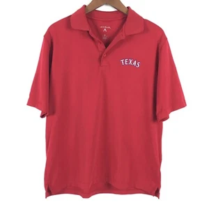 Texas Rangers Shirt Mens Medium Polo Red Embroidered Short Sleeve Antigua - Picture 1 of 10