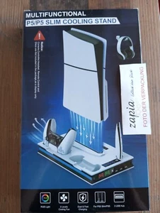 NΕЦ -& ОѴР: PS5/ PS5 Slim Ständer mit Lüfter, Ladestation, Halterung & USB-Hub - Bild 1 von 3