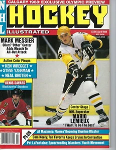 1988 Hockey Illustrated magazine Mario Lemieux Pittsburgh Penguins, Savard VG - Picture 1 of 1