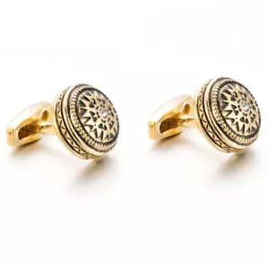 Men Cufflinks 1 Pair of Shirt Suit Cuff Links Luxury Jewelry Rhinestone Classic - Picture 1 of 5