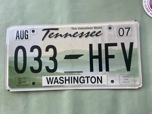 TENNESSEE KENNZEICHEN WASHINGTON COUNTY 033-HFV HOLOGRAPHISCH - Bild 1 von 3