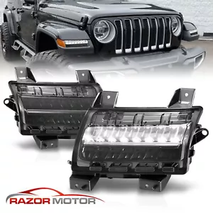 2018-2023 For Jeep Wrangler JL Sport Sequential LED Smoke Parking Signal Lights - Picture 1 of 10