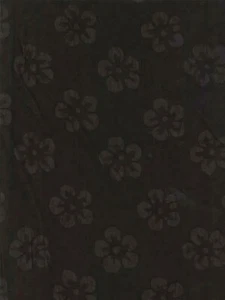 ✂️ Quilting Fabric Large Flowers on Black Embossed Cotton 50cm x 110cm - Picture 1 of 4