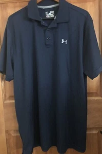 Under Armour Polo Men’s Size XL Loose Heatgear Navy Blue Short Sleeve - Picture 1 of 4