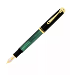 Penna Stilo Pelikan M 800 Resina Verde & Nero - Oro 18 K #oldmoney - Foto 1 di 9