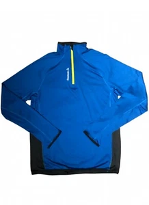 Reebok Men's Size M Pullover Sweater Quarter Zip Polyester Blue Classic - Picture 1 of 9