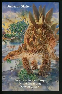 US FDC #2422-2425 Related 2nd Day Program 1989 Dallas TX Prehistoric Dinosaurs - Picture 1 of 3