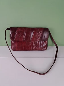 Borsa a mano VINTAGE rossa 100% pelle di anguilla made in Korea - Foto 1 di 8