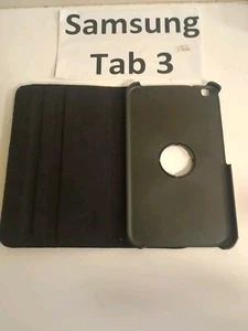 Samsung Galaxy Tab 3 Rotating Smart Leather Flip Cover 360 Rotational - Picture 1 of 6