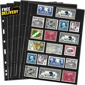 20 Sheets Stamp Pages Collector Stamp Collecting Album Binder Standard 9 Hole... - Picture 1 of 7