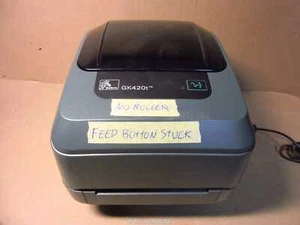 Zebra GK420T USB Parallel Thermal 104mm Label Printer Drucker FEED BUTTON STUCK - Bild 1 von 1
