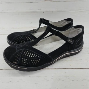 Scarpa piatta Jambu Bridget donna taglia 9,5 nera casual scamosciata cinturino a T Mary Jane - Foto 1 di 9