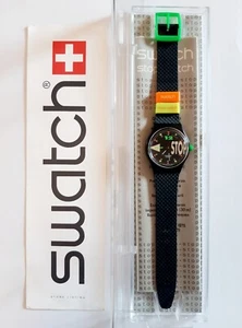 Swatch Stop Nuovo NOS Nightshift SSB101 1993 Vintage Orologio da polso Anni 90 - Imagen 1 de 7